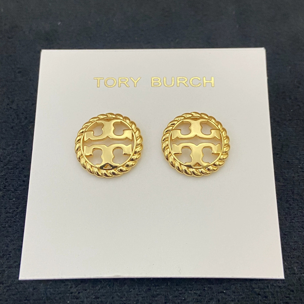 Tory Burch Twisted Hollow Round Metal Earrings